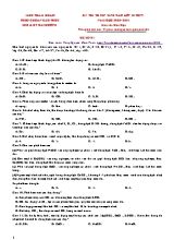 Đề thi tuyển sinh vào Lớp 10 THPT môn Hóa học - Đề số 01 - Năm học 2020-2021 (Có đáp án)